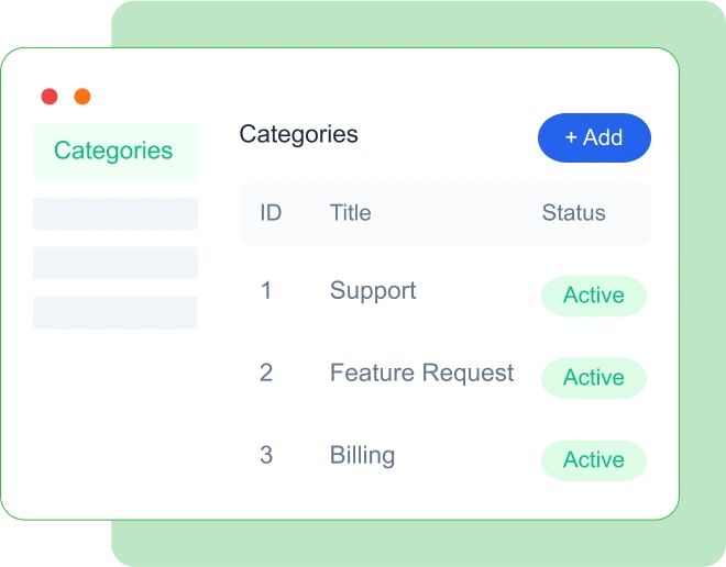 Support Genix Setup Process Create Categories