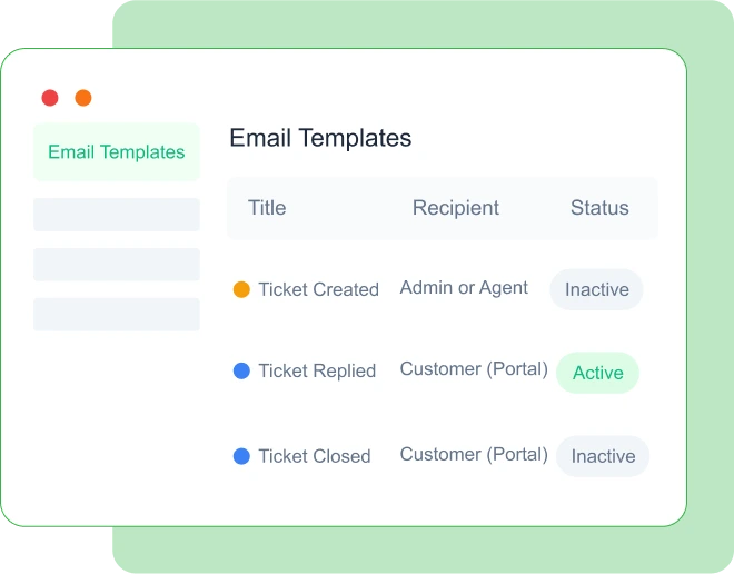 Support Genix Setup Process Email Templates